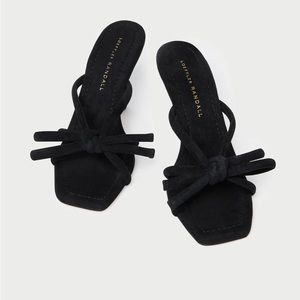 LOEFELER RANDALL Margi Black Suede Bow Heel size 5.5 NEW